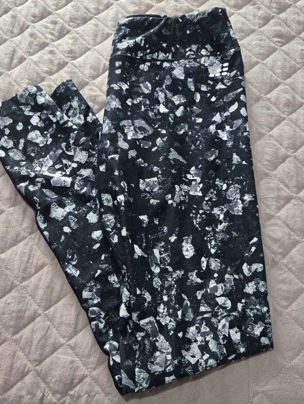 bcg Black and White Speckle Performance Leggings